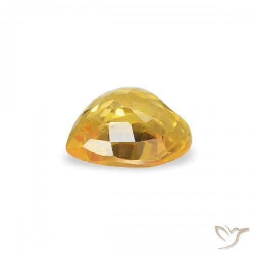 Sapphire Gemstone in 4.5 x 4.5 mm Size for Sale, Sapphire Stone in Golden Orange Color