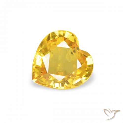 0.38ct Natural Medium Golden Sapphire, Heart, VS