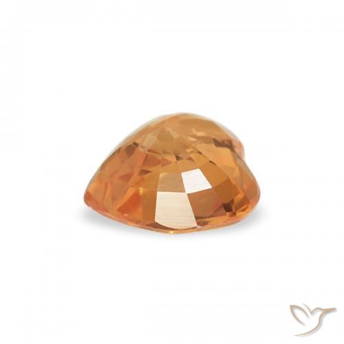 Sapphire Gemstone in 4.7 x 4.6 mm Size for Sale, Sapphire Stone in Bright Orange Color
