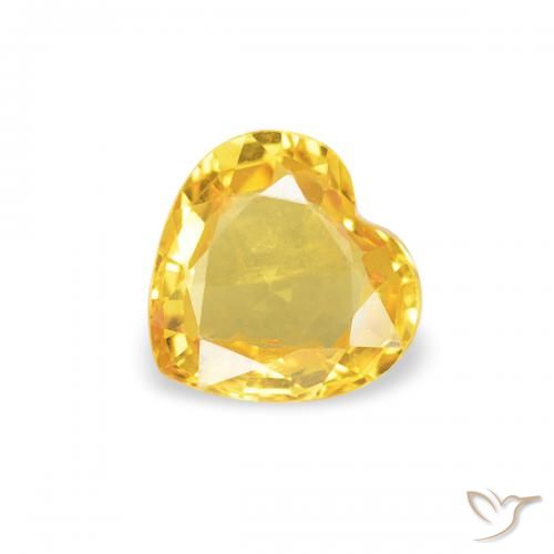 0.39ct Natural Golden Orange Sapphire, Heart, VS