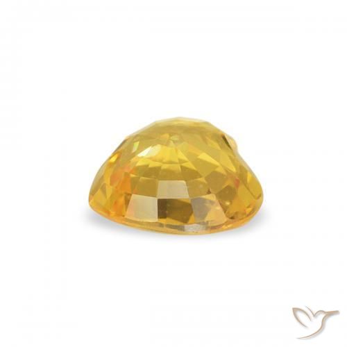 Sapphire Gemstone in 4.7 x 4.5 mm Size for Sale, Sapphire Stone in Golden Orange Color