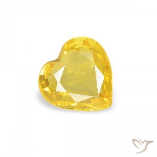 0.39ct Natural Yellow Sapphire, Heart, VS