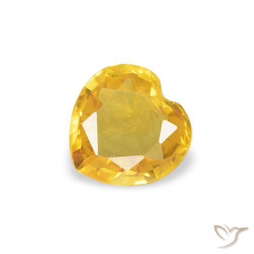 0.32ct Natural Golden Orange Sapphire, Heart, VS