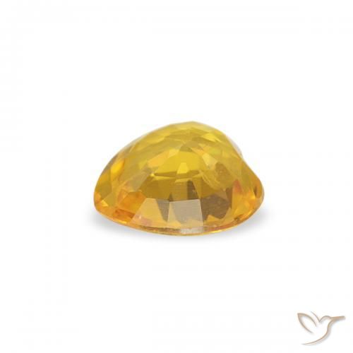 Sapphire Gemstone in 4.5 x 4.4 mm Size for Sale, Sapphire Stone in Golden Orange Color
