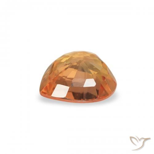 Sapphire Gemstone in 4.6 x 4.5 mm Size for Sale, Sapphire Stone in Deep Orange Color
