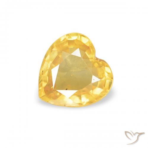 0.40ct Natural Medium Golden Sapphire, Heart, VS