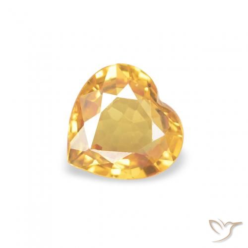 0.34ct Natural Medium Gold Sapphire, Heart, VVS-VS