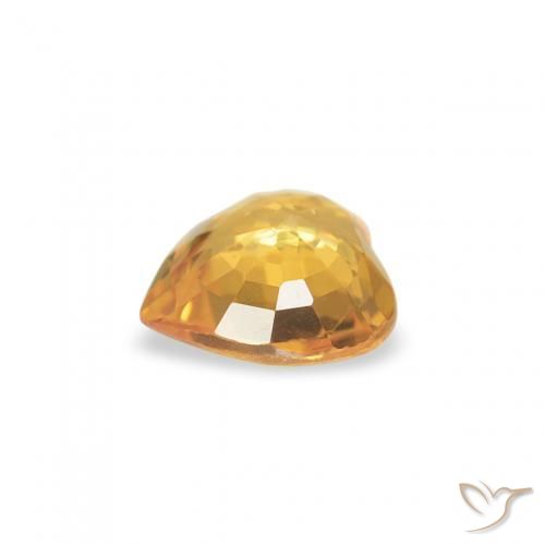 Sapphire Gemstone in 4.6 x 4.5 mm Size for Sale, Sapphire Stone in Medium Gold Color