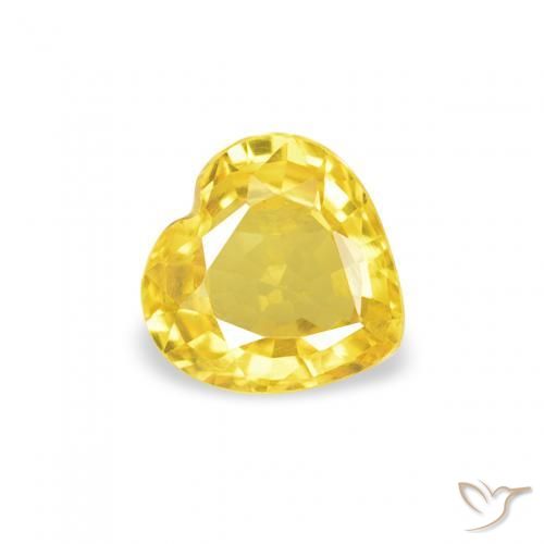 0.39ct Natural Yellow Sapphire, Heart, VVS-VS, Photo A