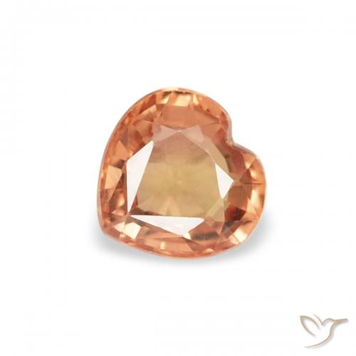 0.40ct Natural Reddish Orange Sapphire, Heart, VVS-VS