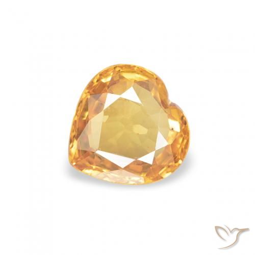 0.44ct Natural Orange-Gold Sapphire, Heart, VVS-VS