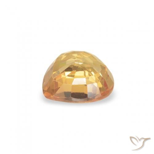 Sapphire Gemstone in 4.7 x 4.6 mm Size for Sale, Sapphire Stone in Orange-Gold Color
