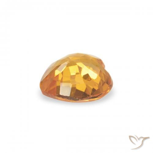 Sapphire Gemstone in 4.4 x 4.4 mm Size for Sale, Sapphire Stone in Orange-Gold Color