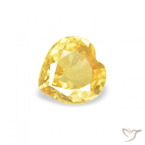 0.38ct Natural Tuscany Yellow Sapphire, Heart, VVS-VS