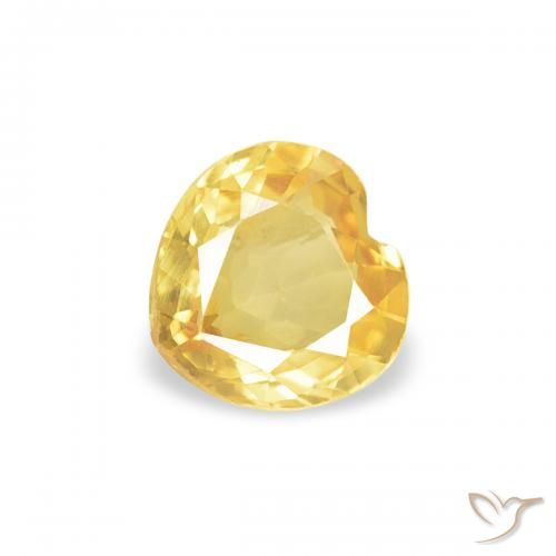 0.34ct Natural Medium Yellow Sapphire, Heart, VVS-VS