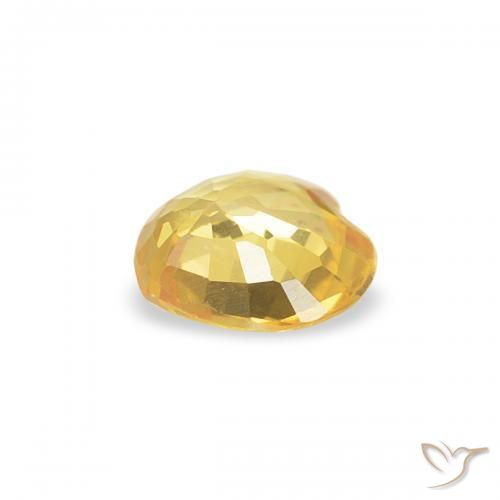 Sapphire Gemstone in 4.4 x 4.3 mm Size for Sale, Sapphire Stone in Medium Yellow Color