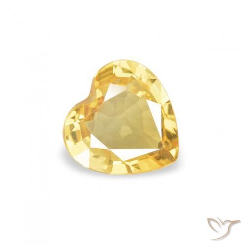 0.35ct Natural Golden Orange Sapphire, Heart, VVS-VS