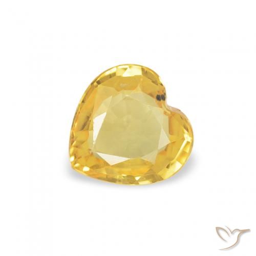 0.38ct Natural Medium Golden Sapphire, Heart, VS