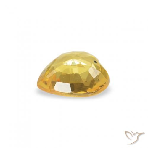 Sapphire Gemstone in 4.6 x 4.6 mm Size for Sale, Sapphire Stone in Medium Golden Color