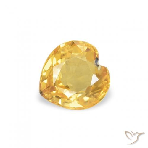 0.44ct Natural Medium Gold Sapphire, Heart, VS