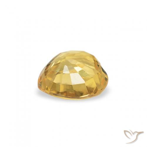 Sapphire Gemstone in 4.6 x 4.5 mm Size for Sale, Sapphire Stone in Medium Gold Color