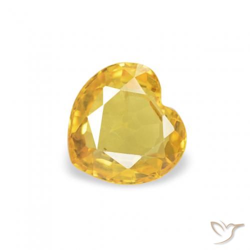 0.44ct Natural Golden Orange Sapphire, Heart, VS