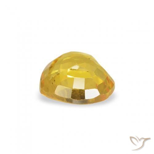 Sapphire Gemstone in 4.7 x 4.5 mm Size for Sale, Sapphire Stone in Golden Orange Color