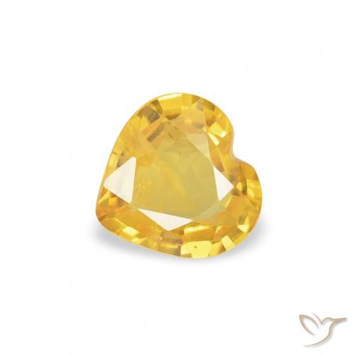0.33ct Natural Medium Golden Sapphire, Heart, VS