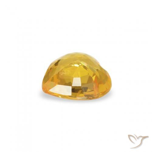 Sapphire Gemstone in 4.5 x 4.4 mm Size for Sale, Sapphire Stone in Medium Golden Color