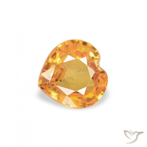 0.39ct Natural Apricot Orange Sapphire, Heart, VS
