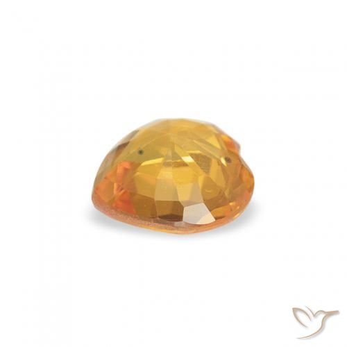 Sapphire Gemstone in 4.5 x 4.5 mm Size for Sale, Sapphire Stone in Apricot Orange Color