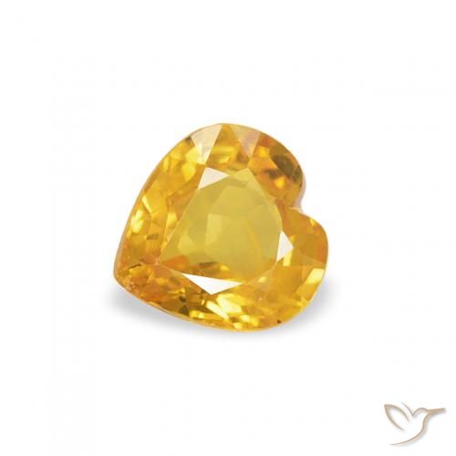 0.36ct Natural Medium Golden Sapphire, Heart, VS