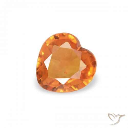 0.29ct Natural Reddish Orange Sapphire, Heart, VS