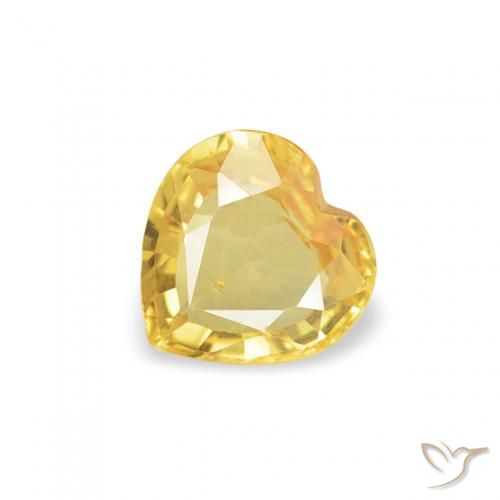 0.36ct Natural Medium Yellow Sapphire, Heart, VS
