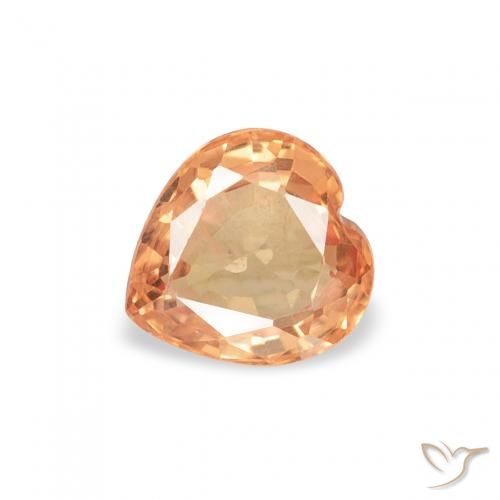0.47ct Natural Medium Orange Sapphire, Heart, VS