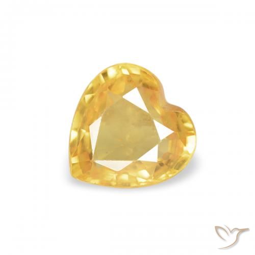 0.39ct Natural Medium Golden Sapphire, Heart, VVS-VS