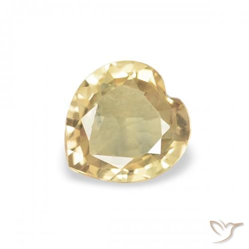 0.37ct Natural Golden Sapphire, Heart, VVS-VS