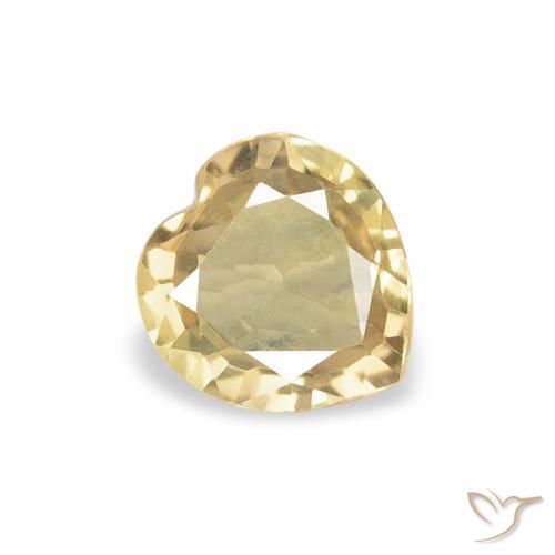 0.37 ct Golden Sapphire Stone, Natural Sapphire in Heart Facet Shape for Sale