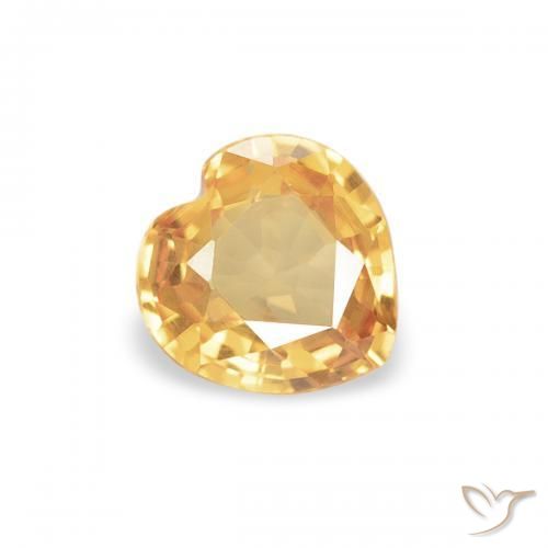 0.33ct Natural Light Orange-Gold Sapphire, Heart, VVS-VS