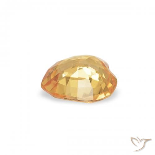 Sapphire Gemstone in 4.4 x 4.4 mm Size for Sale, Sapphire Stone in Light Orange-Gold Color