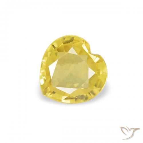0.32ct Natural Medium Yellow Sapphire, Heart, VVS-VS