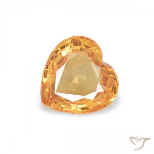 0.45ct Natural Medium Orange Sapphire, Heart, VVS-VS