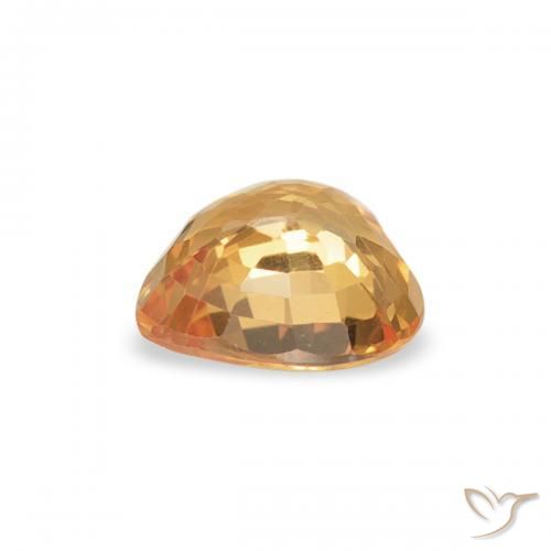 Sapphire Gemstone in 4.7 x 4.7 mm Size for Sale, Sapphire Stone in Medium Orange Color