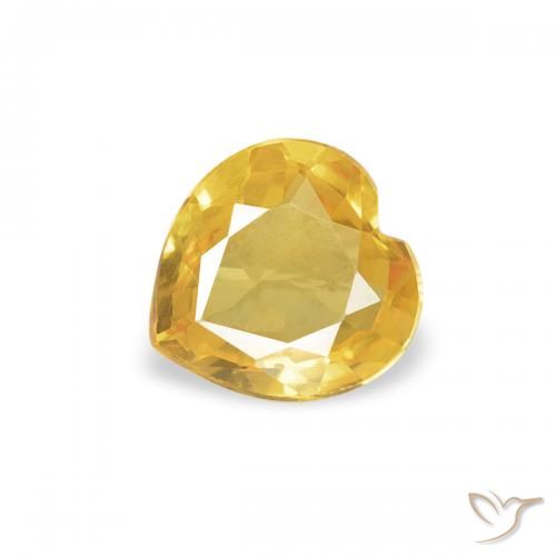 0.33ct Natural Golden Sapphire, Heart, VVS-VS