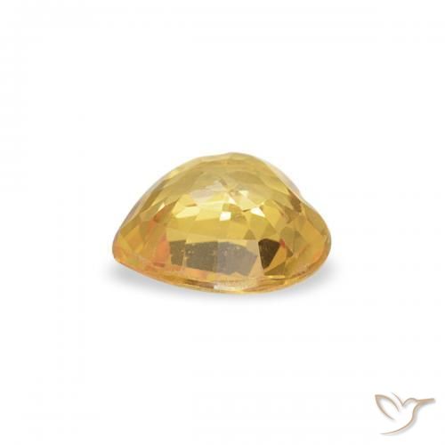 Sapphire Gemstone in 4.4 x 4.4 mm Size for Sale, Sapphire Stone in Deep Golden Orange Color