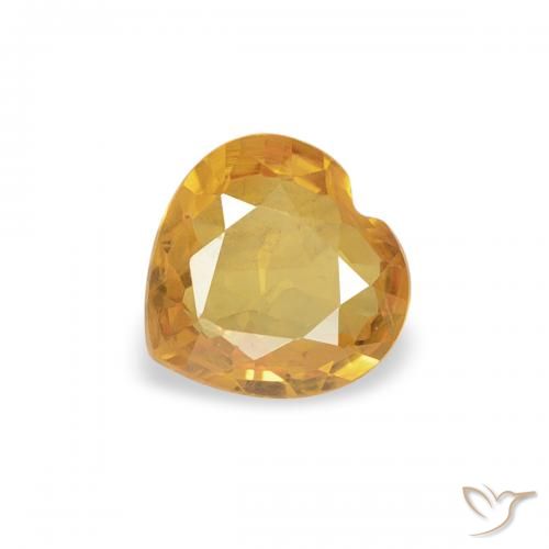0.34ct Natural Medium Light-Golden Sapphire, Heart, VVS-VS