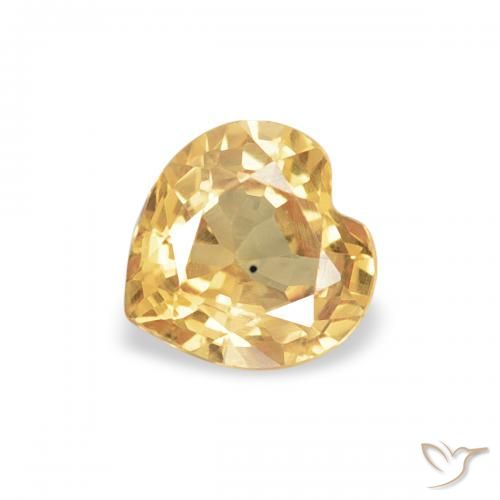 0.45ct Natural Golden Sapphire, Heart, VVS-VS