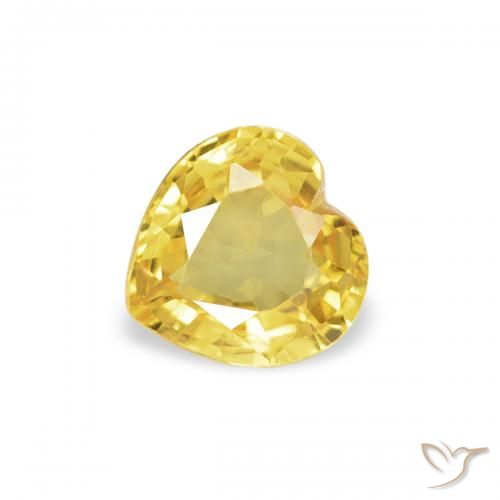 0.35ct Natural Golden Sapphire, Heart, VVS-VS