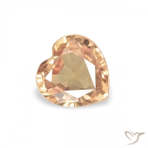 0.39 ct Orange Sapphire Stone, Natural Sapphire in Heart Facet Shape for Sale