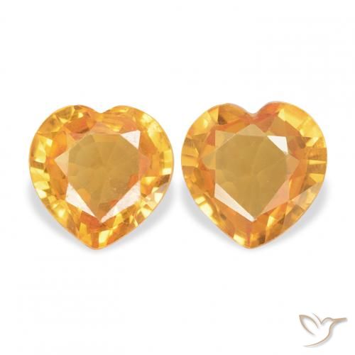 0.71ctw Natural Medium Orange Sapphire, Heart, VVS-VS